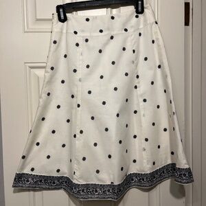White with navy flowers gap A-line skirt